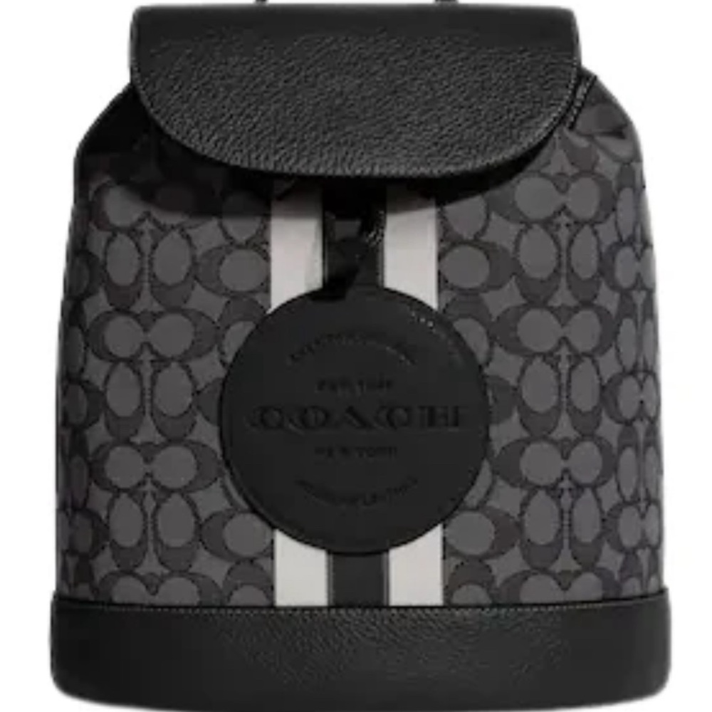 DEMPSEY DRAWSTRING BACKPACK IN SIGNATURE JACQUARD WITH COACH PATCH AND STRIPE
